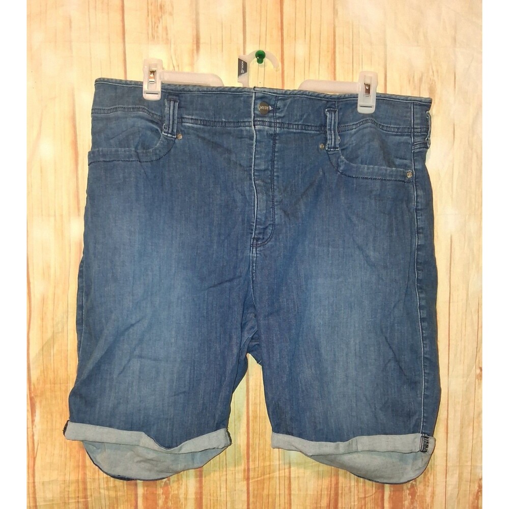 NYDJ Ella Medium Denim Cuffed Bermuda Shorts Sz 20W